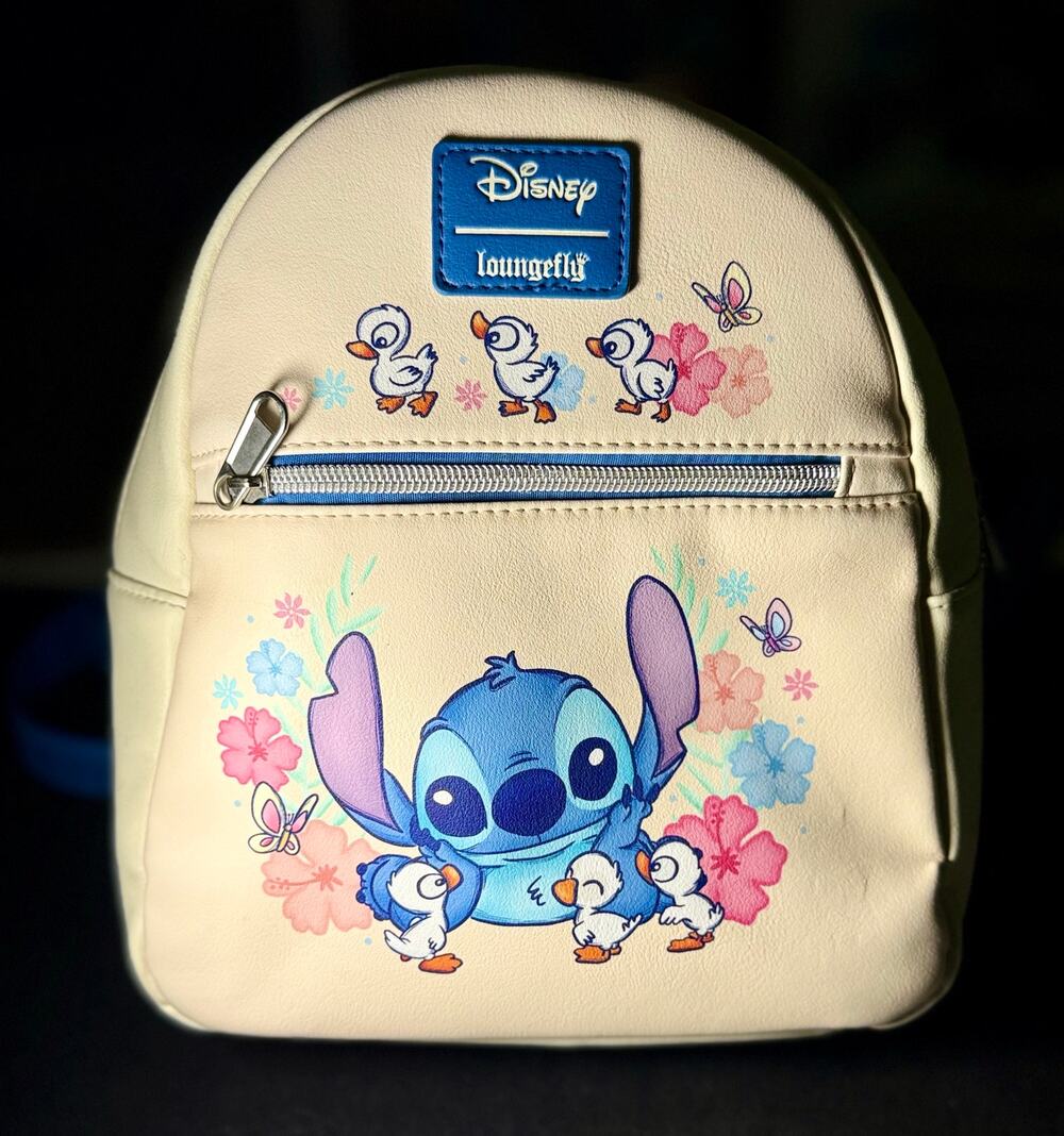Loungefly Disney Lilo & Stitch With Ducks Ducklings Mini Backpack Cream Blue